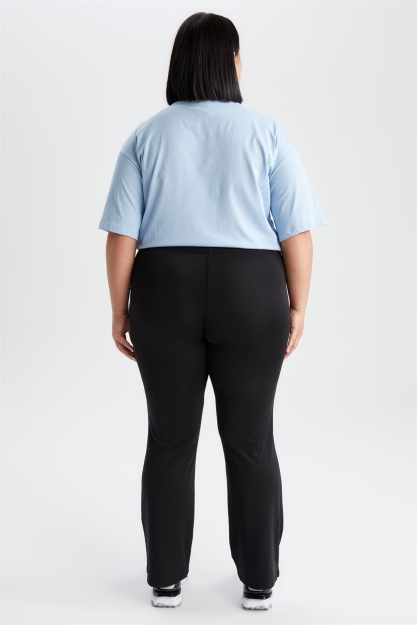 FEMME Noir Pantalon De Yoga Grande Taille à Jambes Larges Defactofit Df Plus