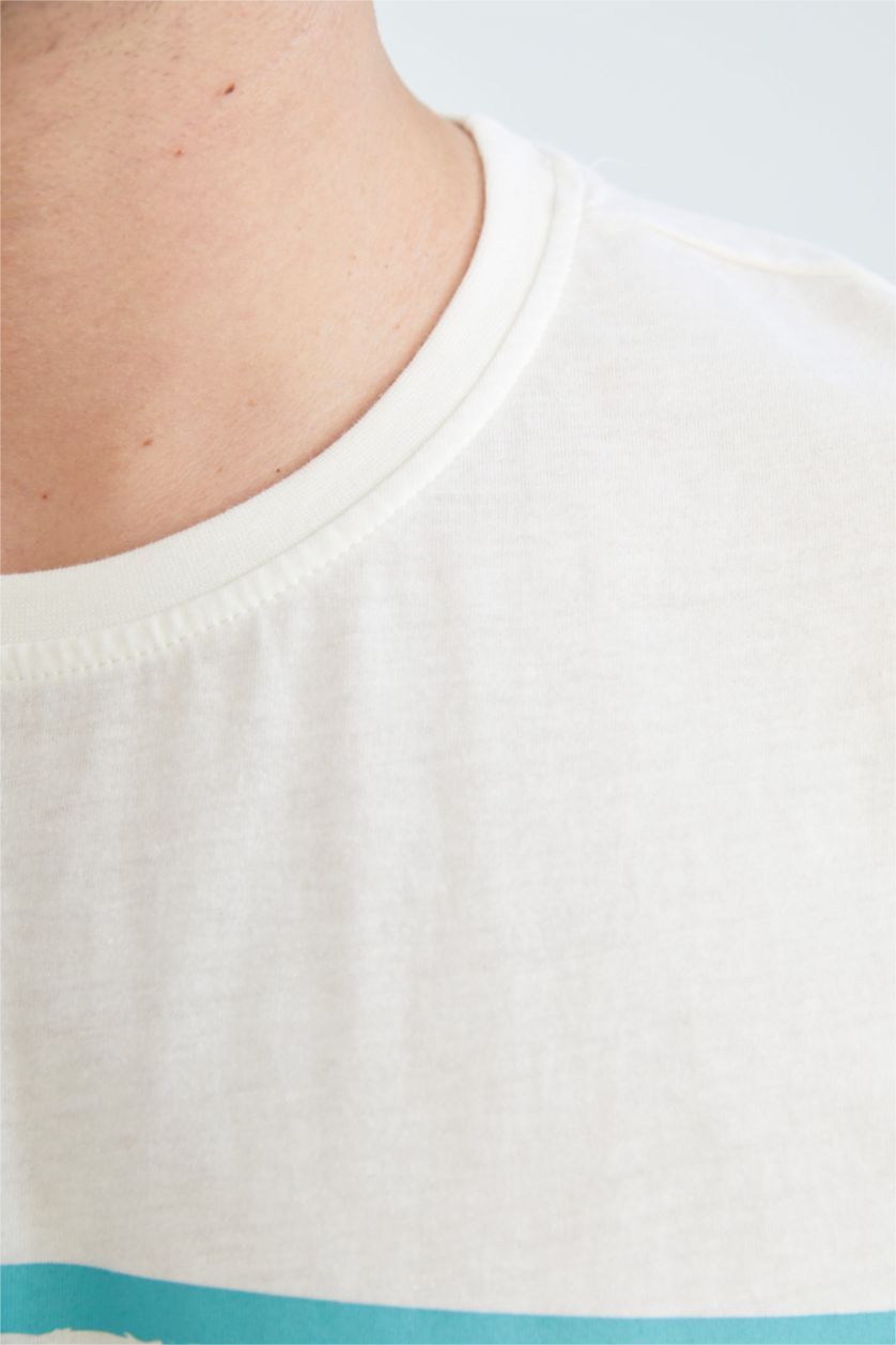 MAN White Plussize Fit Pique Short Sleeve T-Shirt
