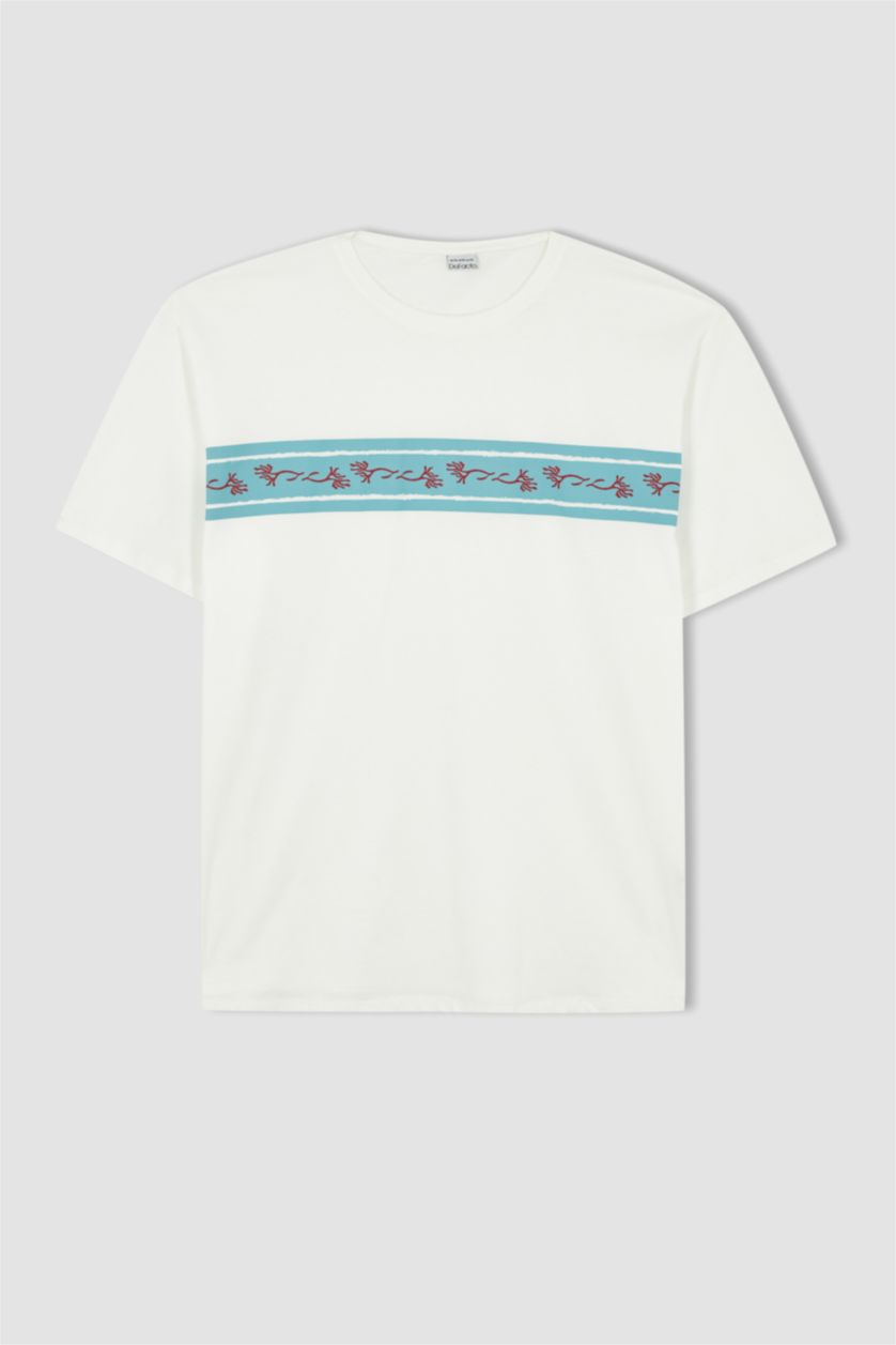 MAN White Plussize Fit Pique Short Sleeve T-Shirt