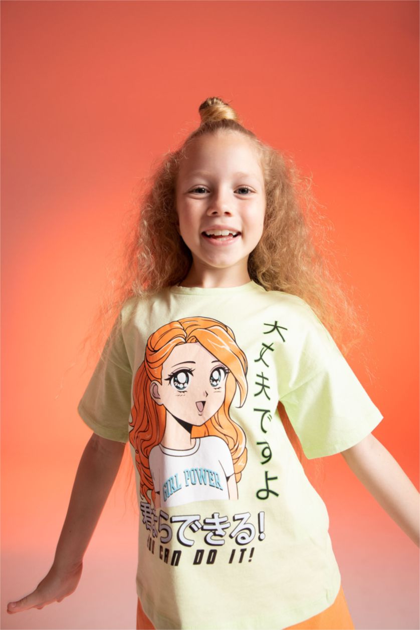 GIRLS & TEENS Mint Girl Regular Fit Short Sleeve Anime Print T-Shirt