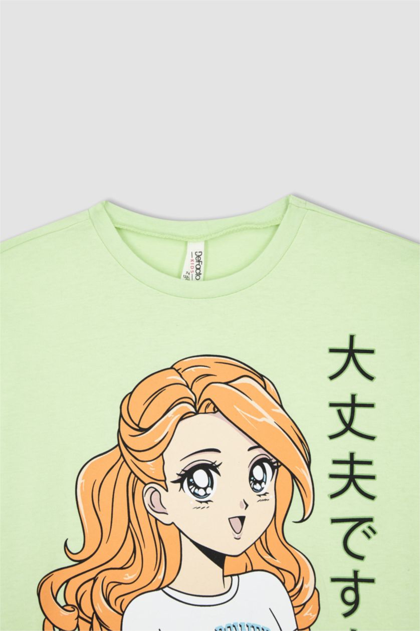 GIRLS & TEENS Mint Girl Regular Fit Short Sleeve Anime Print T-Shirt