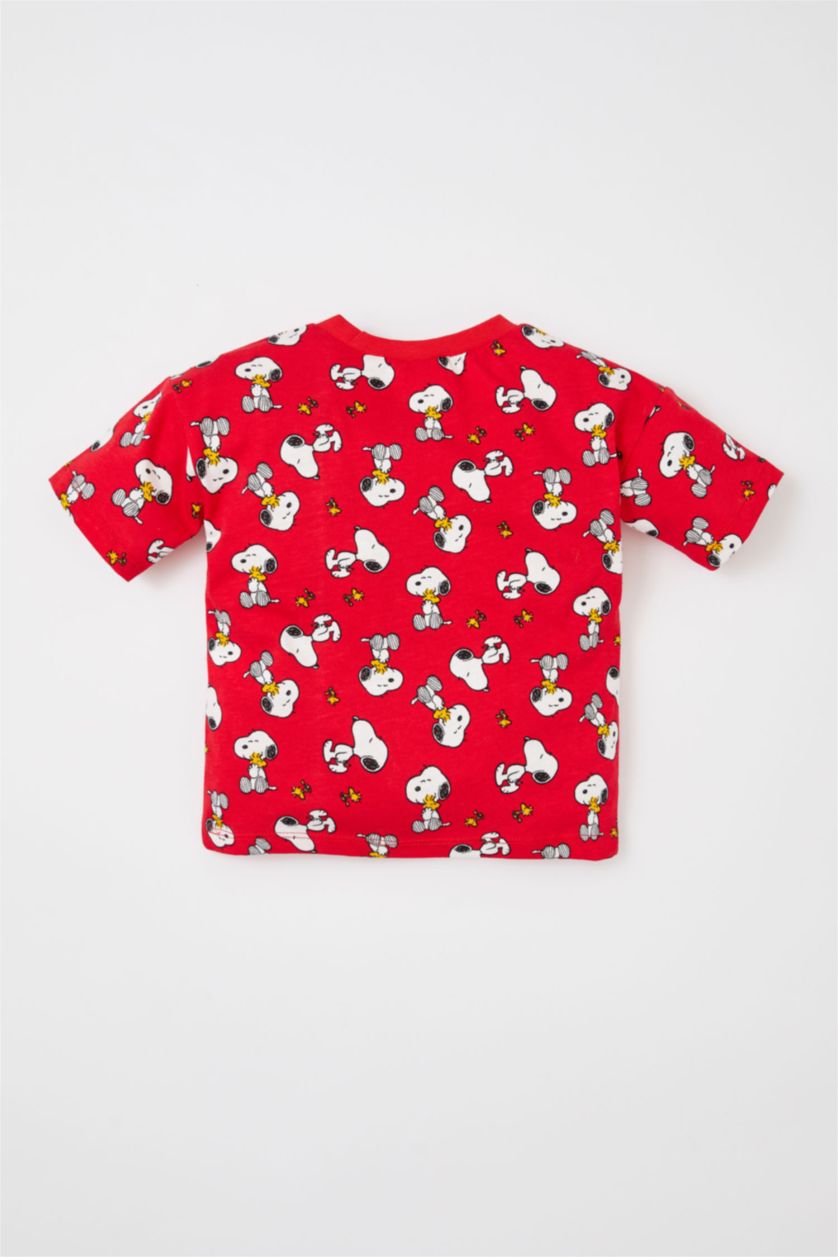 BABY BOY Red Regular Fit Snoopy Licensed Short Sleeve T-Shirt