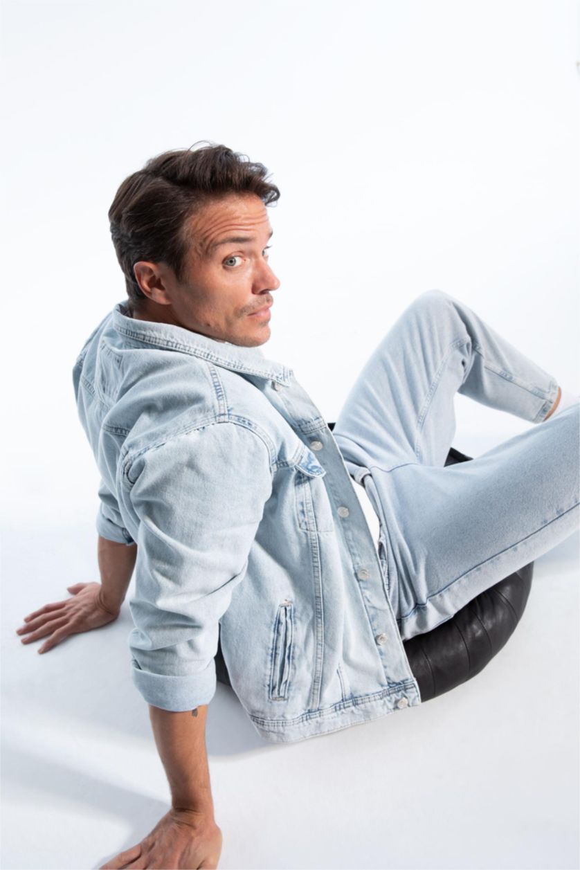 Erkek Buz Mavi Ceket