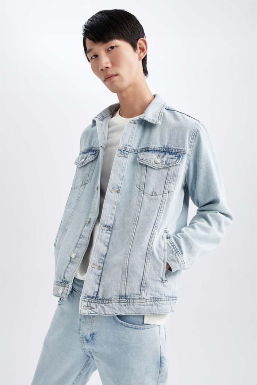 Erkek Buz Mavi Ceket