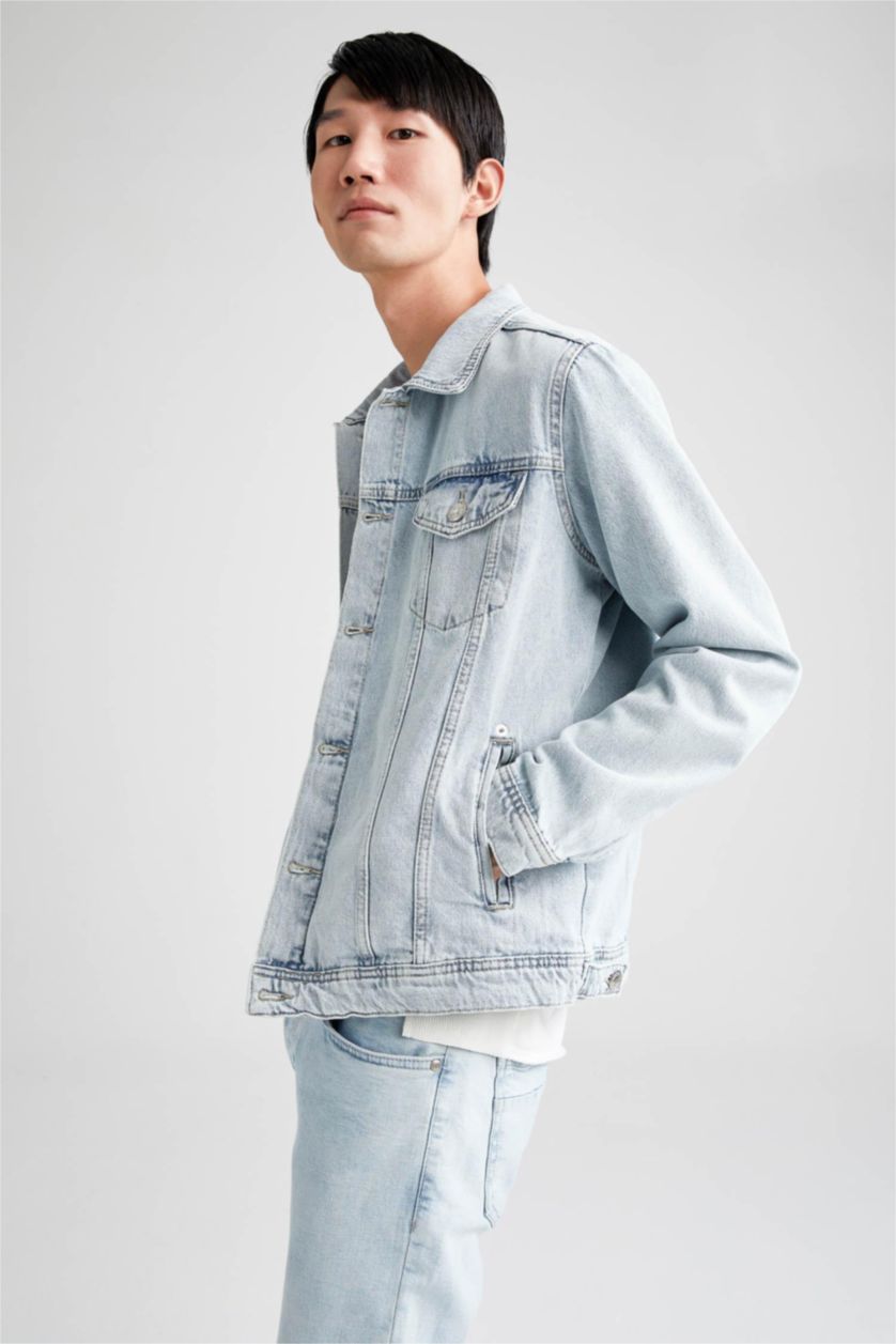 Erkek Buz Mavi Ceket