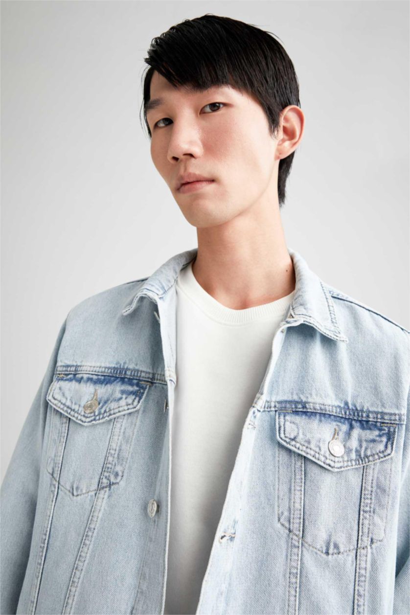 Erkek Buz Mavi Ceket