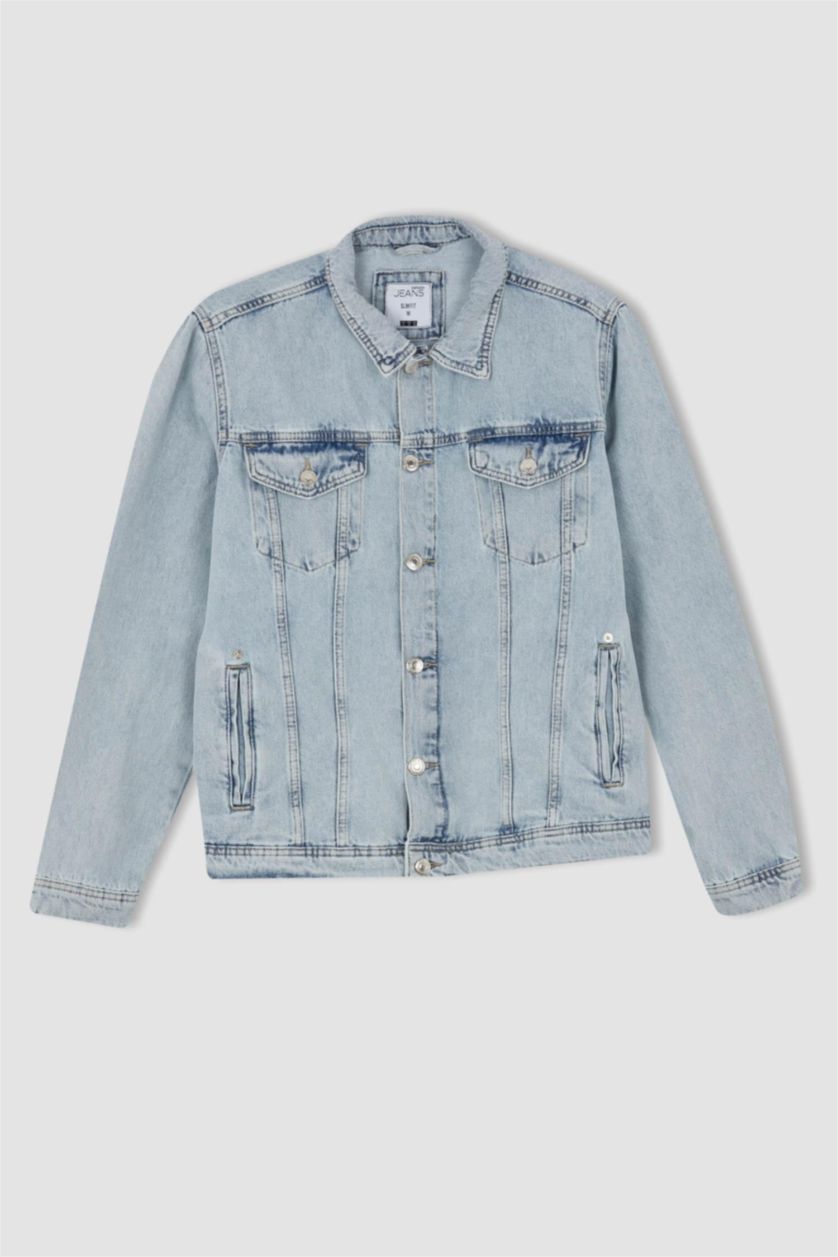 Erkek Buz Mavi Ceket