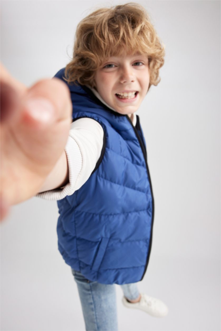 GARÇONS Mavi Orta Gilet Coupe Régulière À capuche Garçon