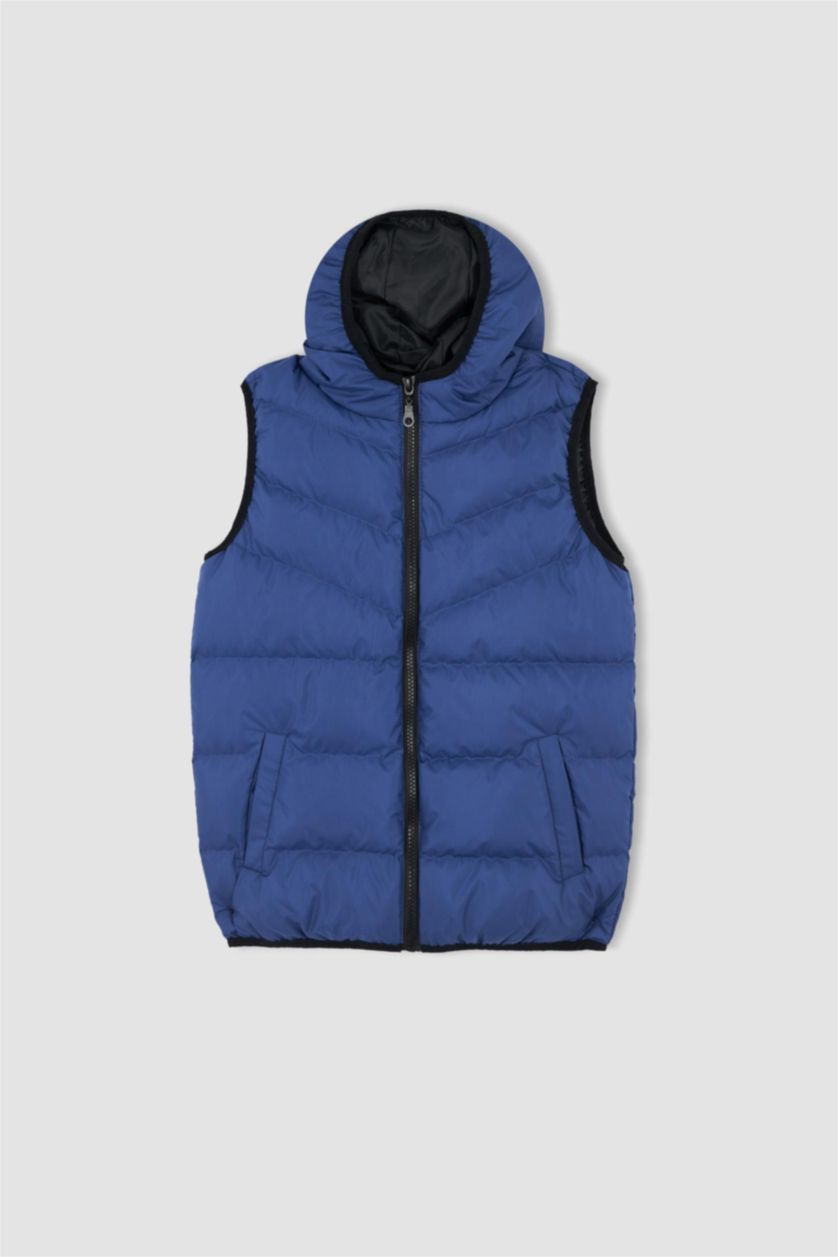 GARÇONS Mavi Orta Gilet Coupe Régulière À capuche Garçon