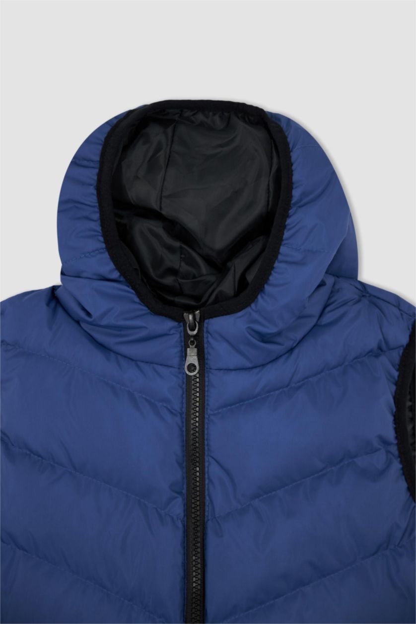 GARÇONS Mavi Orta Gilet Coupe Régulière À capuche Garçon