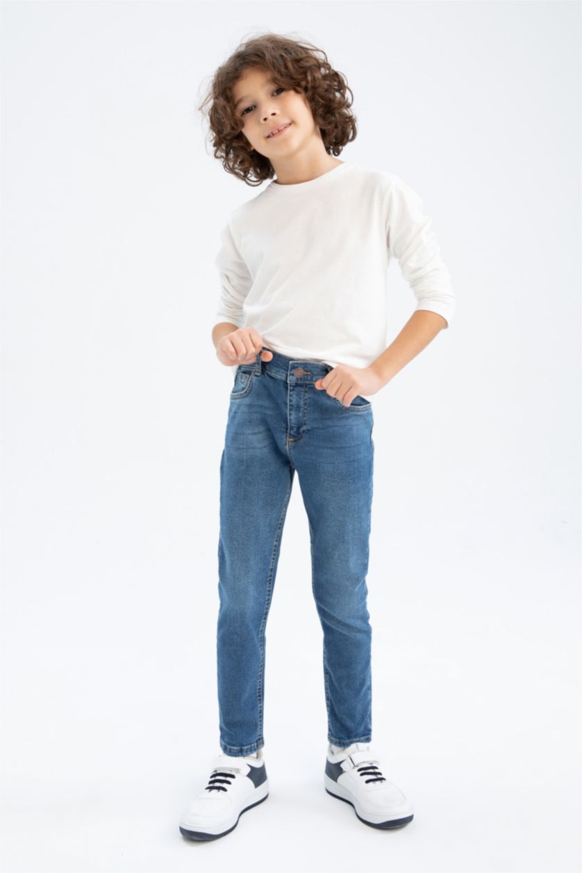 أولاد أزرق بنطلون جينز ولادي بقصة ضيقة بساق مستقيم