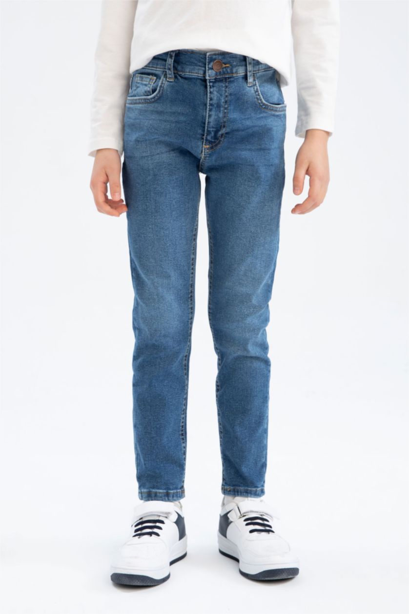 أولاد أزرق بنطلون جينز ولادي بقصة ضيقة بساق مستقيم