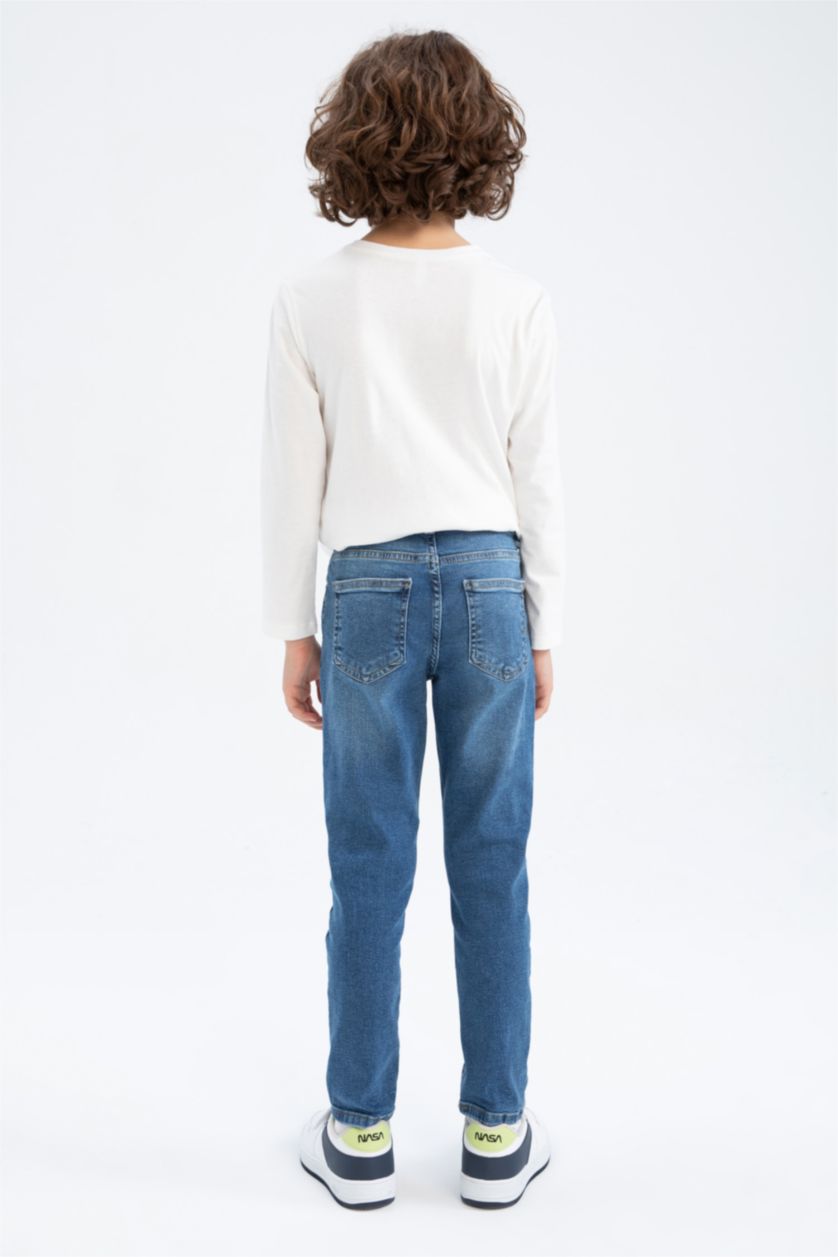 أولاد أزرق بنطلون جينز ولادي بقصة ضيقة بساق مستقيم