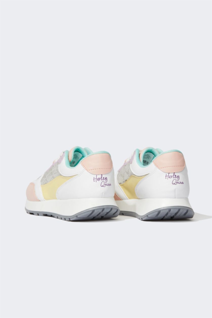 FEMME Gris Baskets PU Batman Lacé