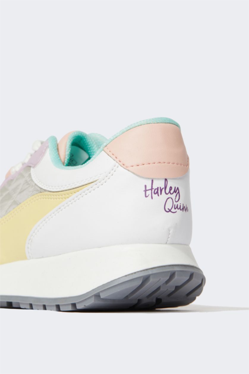 FEMME Gris Baskets PU Batman Lacé