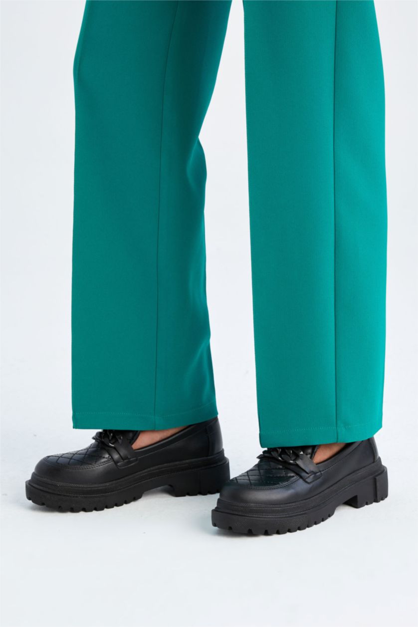 نساء أسود حذاء كلاسيكي نسائي جلد صناعي