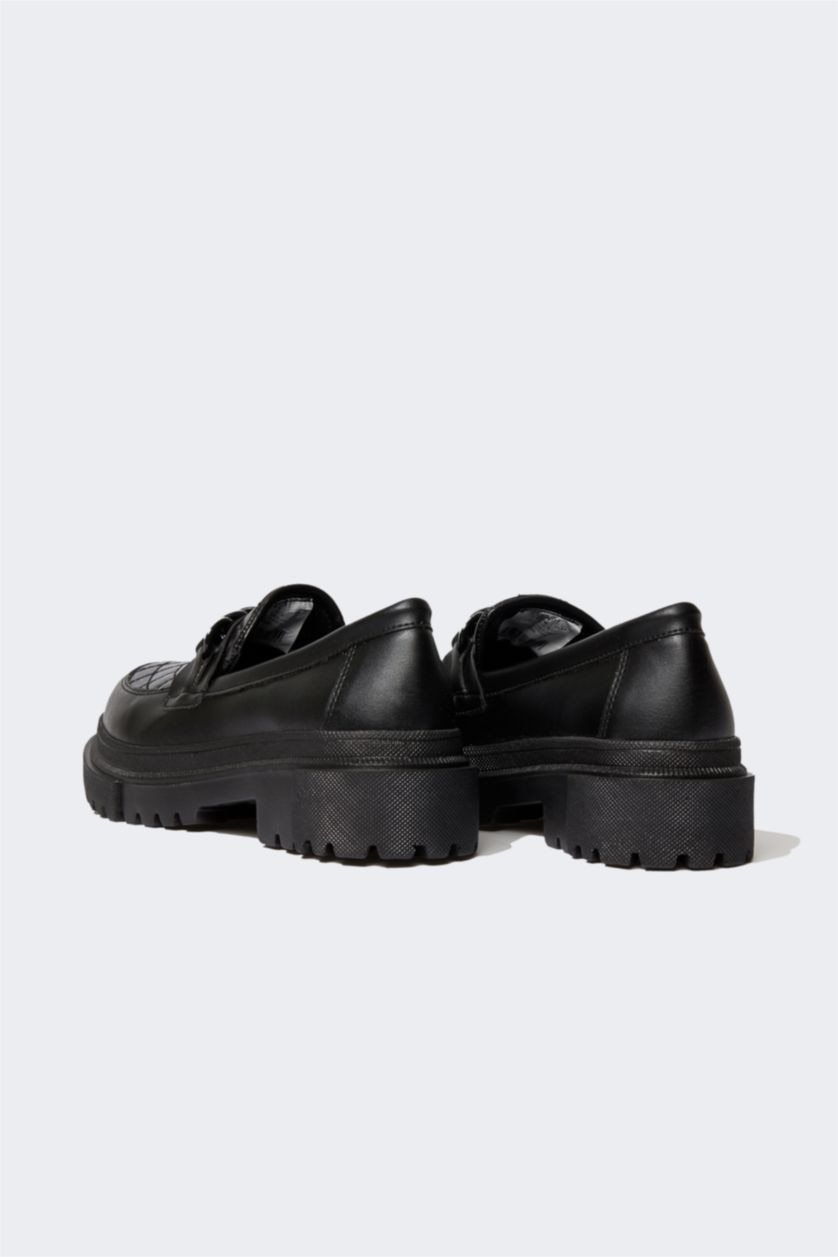 نساء أسود حذاء كلاسيكي نسائي جلد صناعي