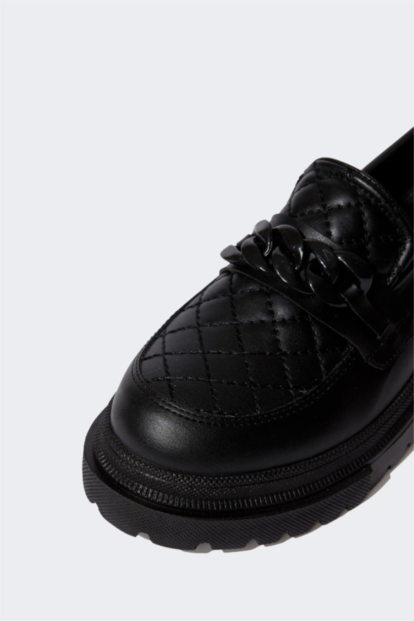 نساء أسود حذاء كلاسيكي نسائي جلد صناعي