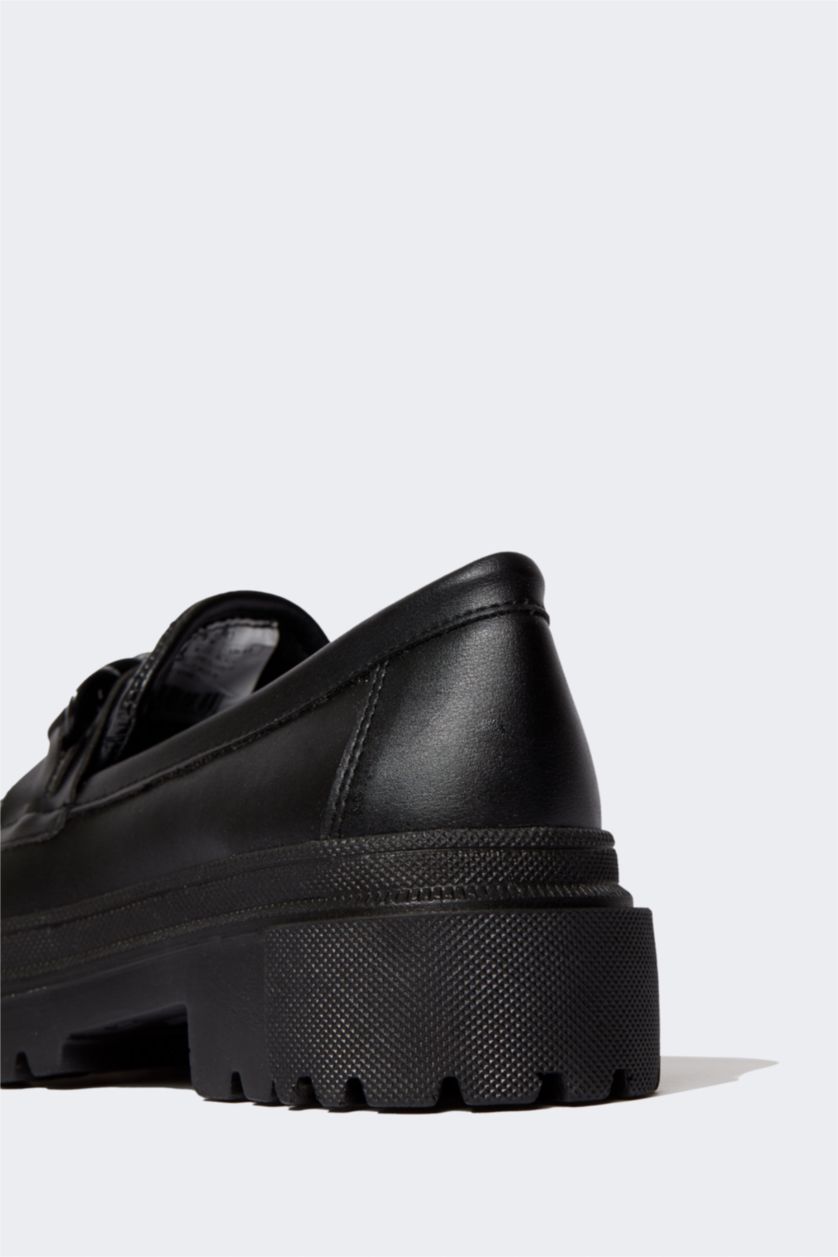 نساء أسود حذاء كلاسيكي نسائي جلد صناعي