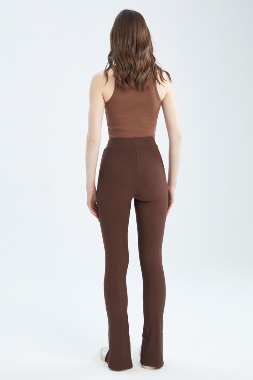 WOMAN Brown Normal Waist Leggings