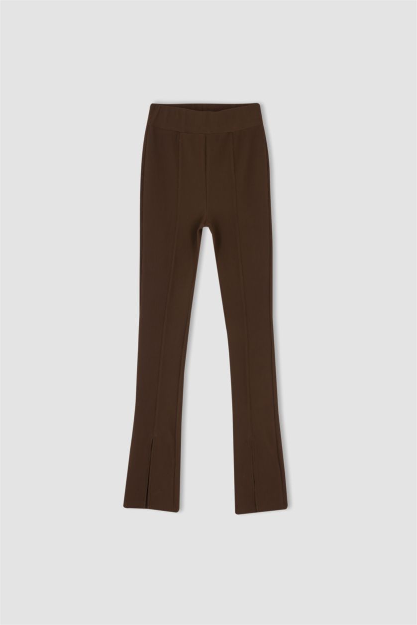 WOMAN Brown Normal Waist Leggings