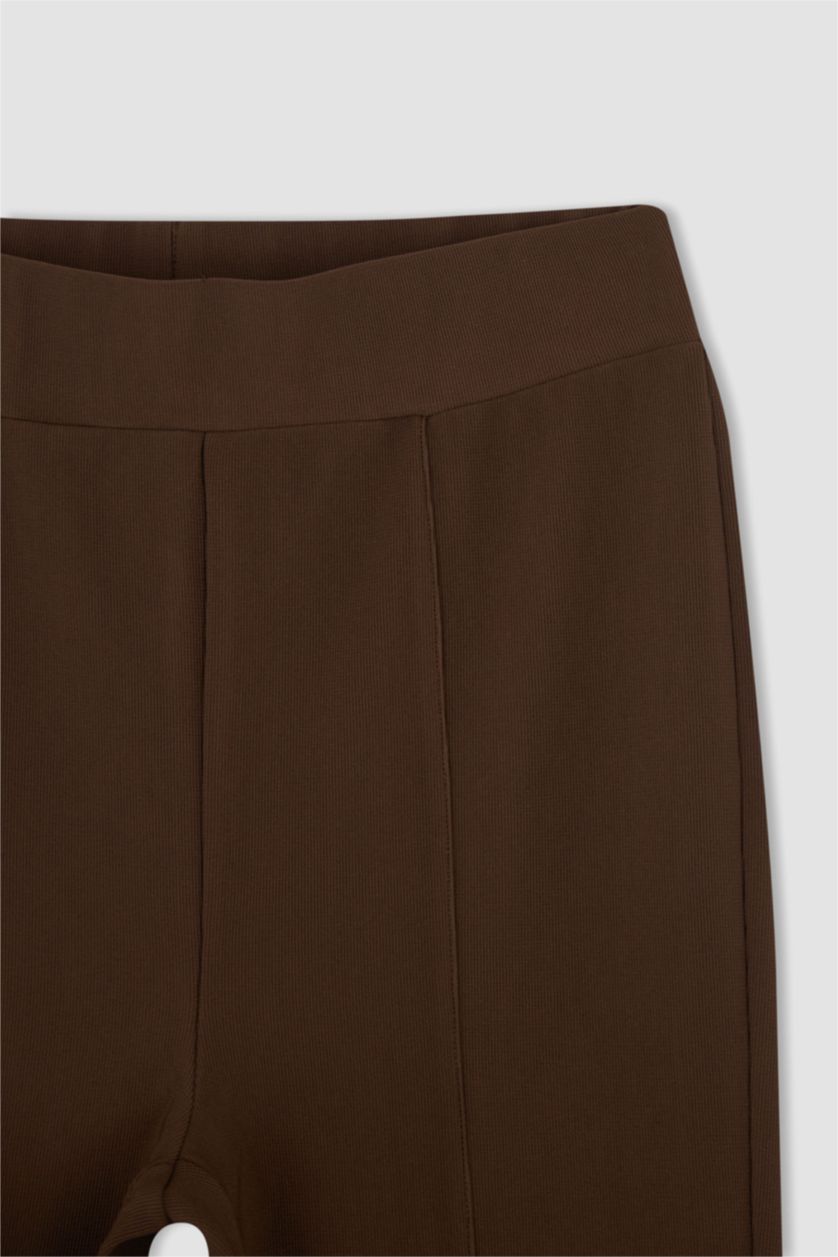 WOMAN Brown Normal Waist Leggings
