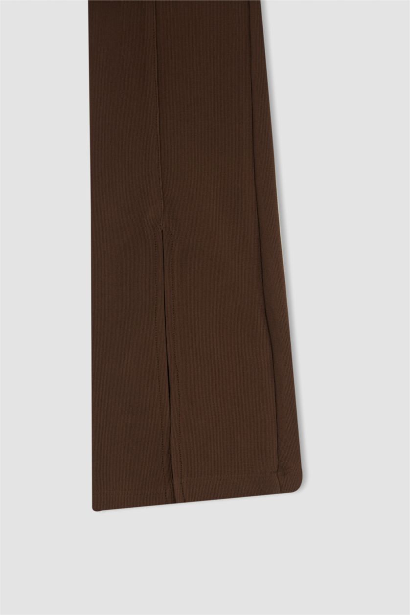 WOMAN Brown Normal Waist Leggings