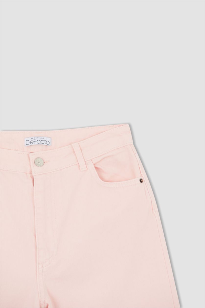 Kadın Açık Pembe Yüksek Bel Wıde Leg Pantolon