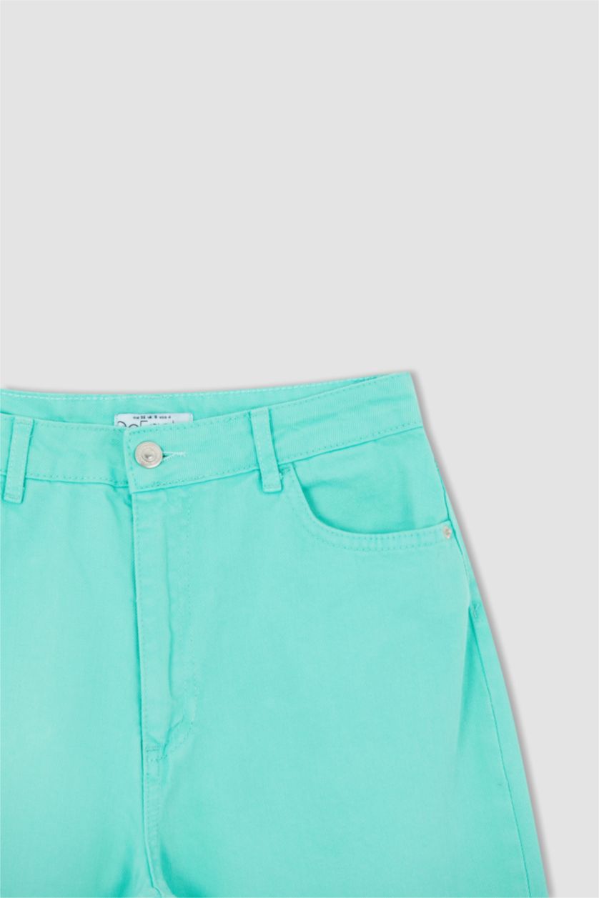 FEMME Turquoise High Waist Wide Leg Trousers