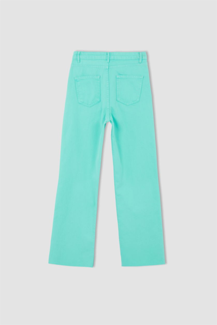 FEMME Turquoise High Waist Wide Leg Trousers