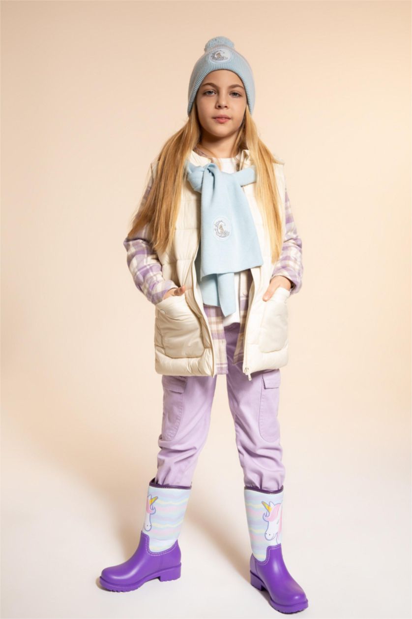 FILLES Violet Bottes de pluie Semelle Plate Fille