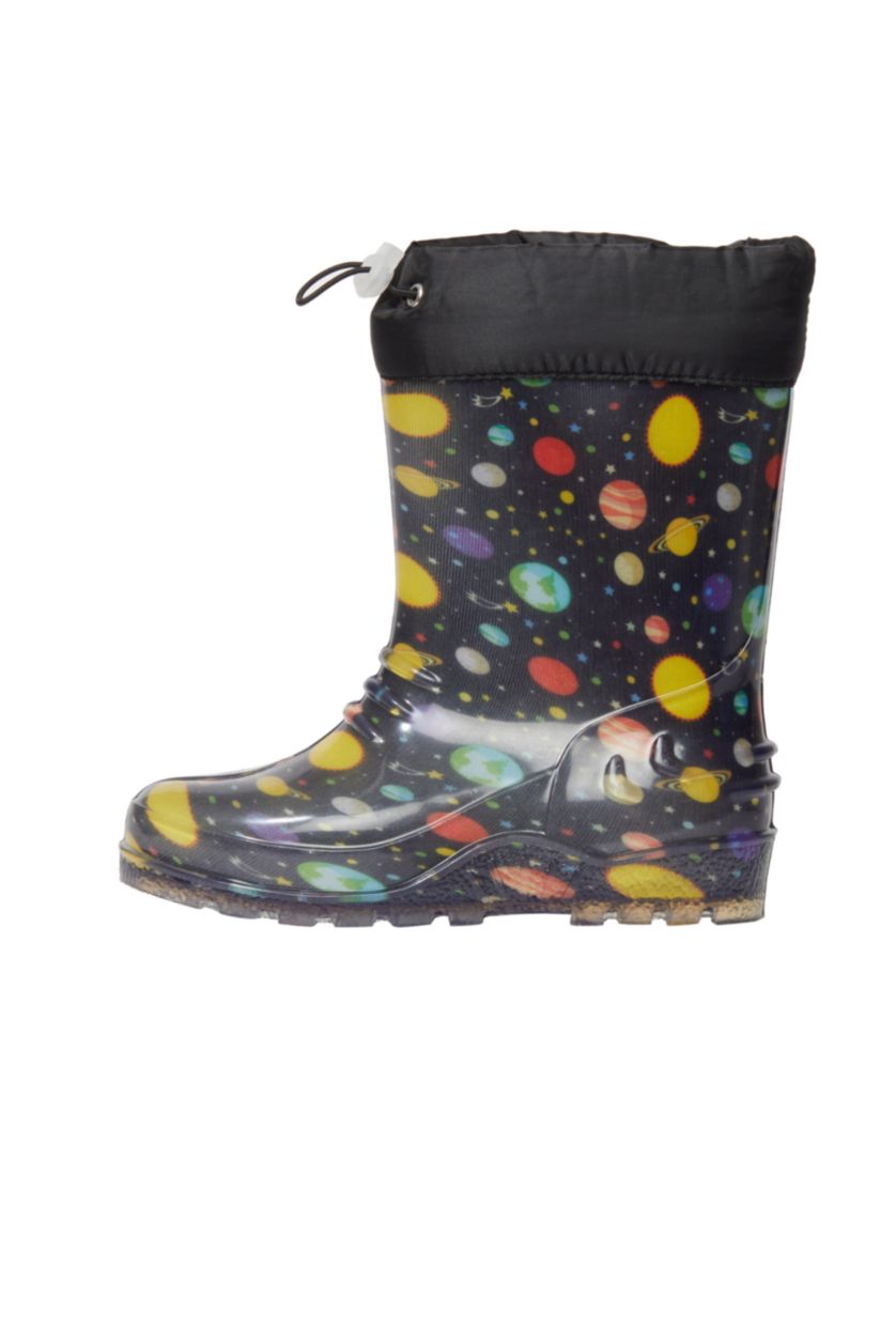 GARÇONS Noir Bottes de pluie Semelle Plate Garçon