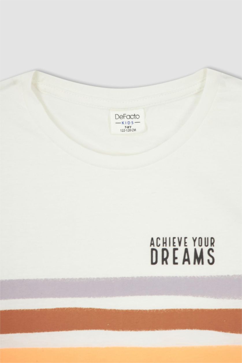 BOYS & TEENS Ecru Boy Regular Fit Crew Neck Cotton Combed Singlet