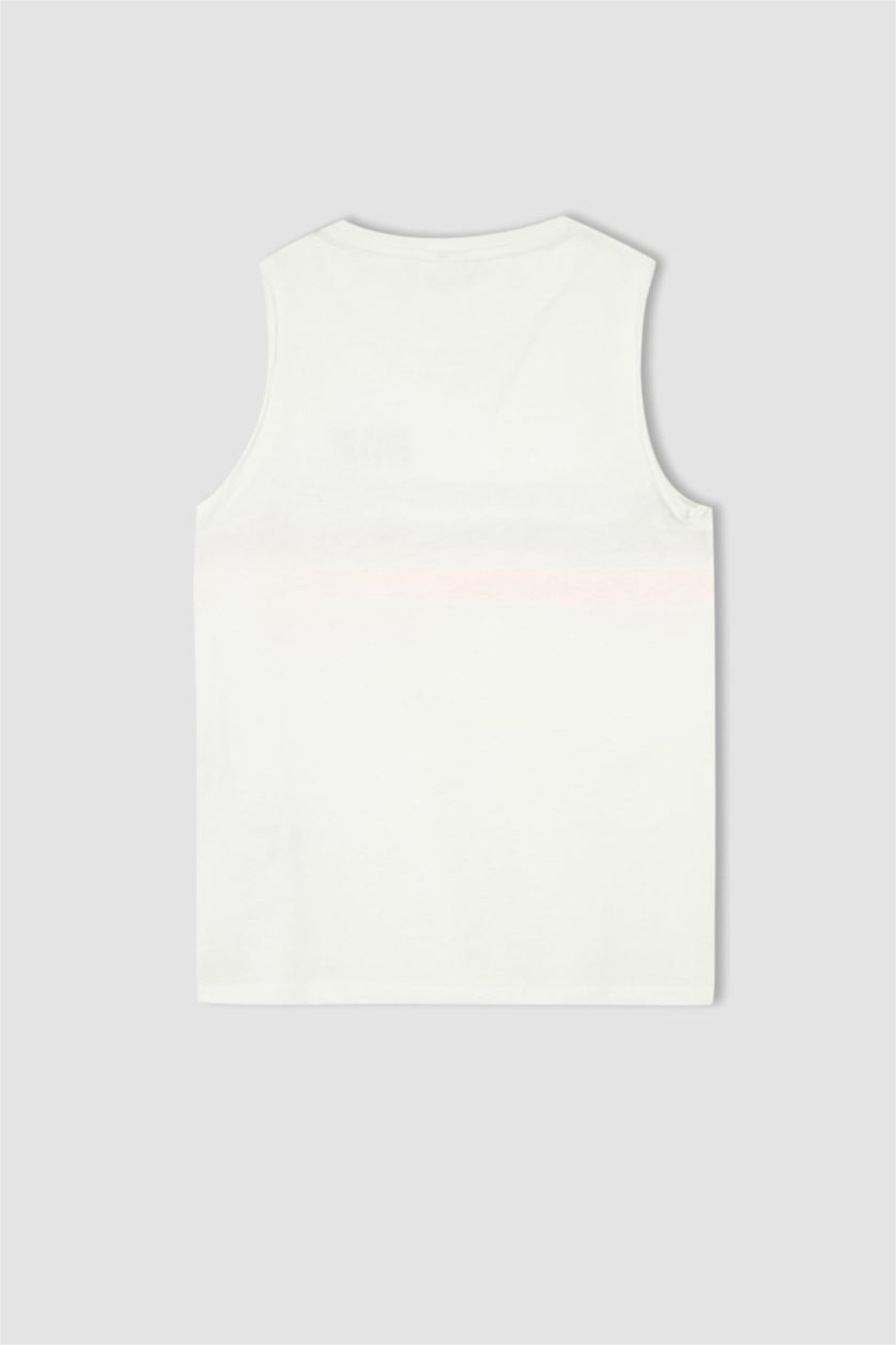 BOYS & TEENS Ecru Boy Regular Fit Crew Neck Cotton Combed Singlet