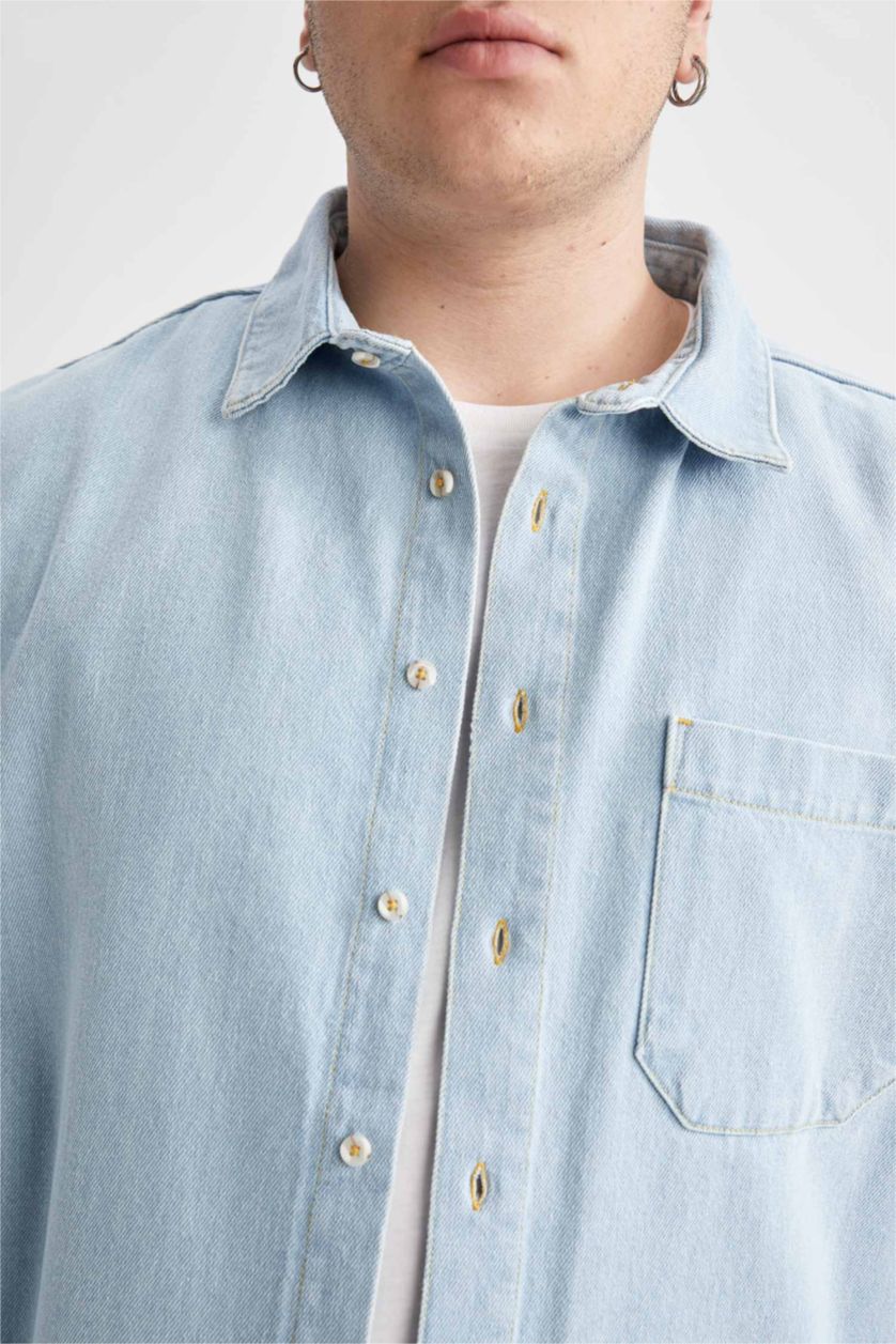 HOMME BLEU Clair Chemise À Manches Longues En Tricot