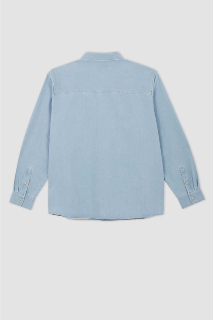 HOMME BLEU Clair Chemise À Manches Longues En Tricot