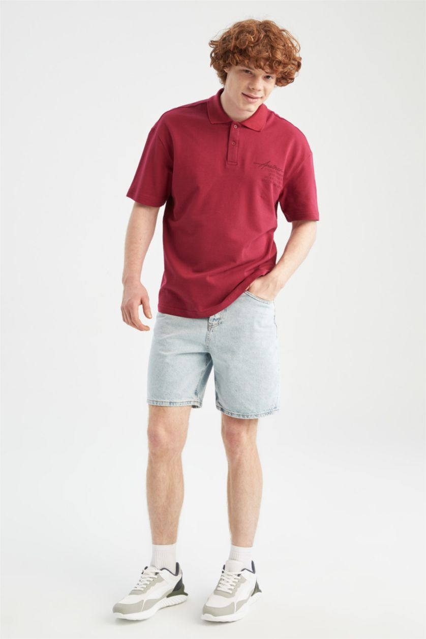 HOMME Rose T-Shirt Polo Coupe Oversize İmprimé