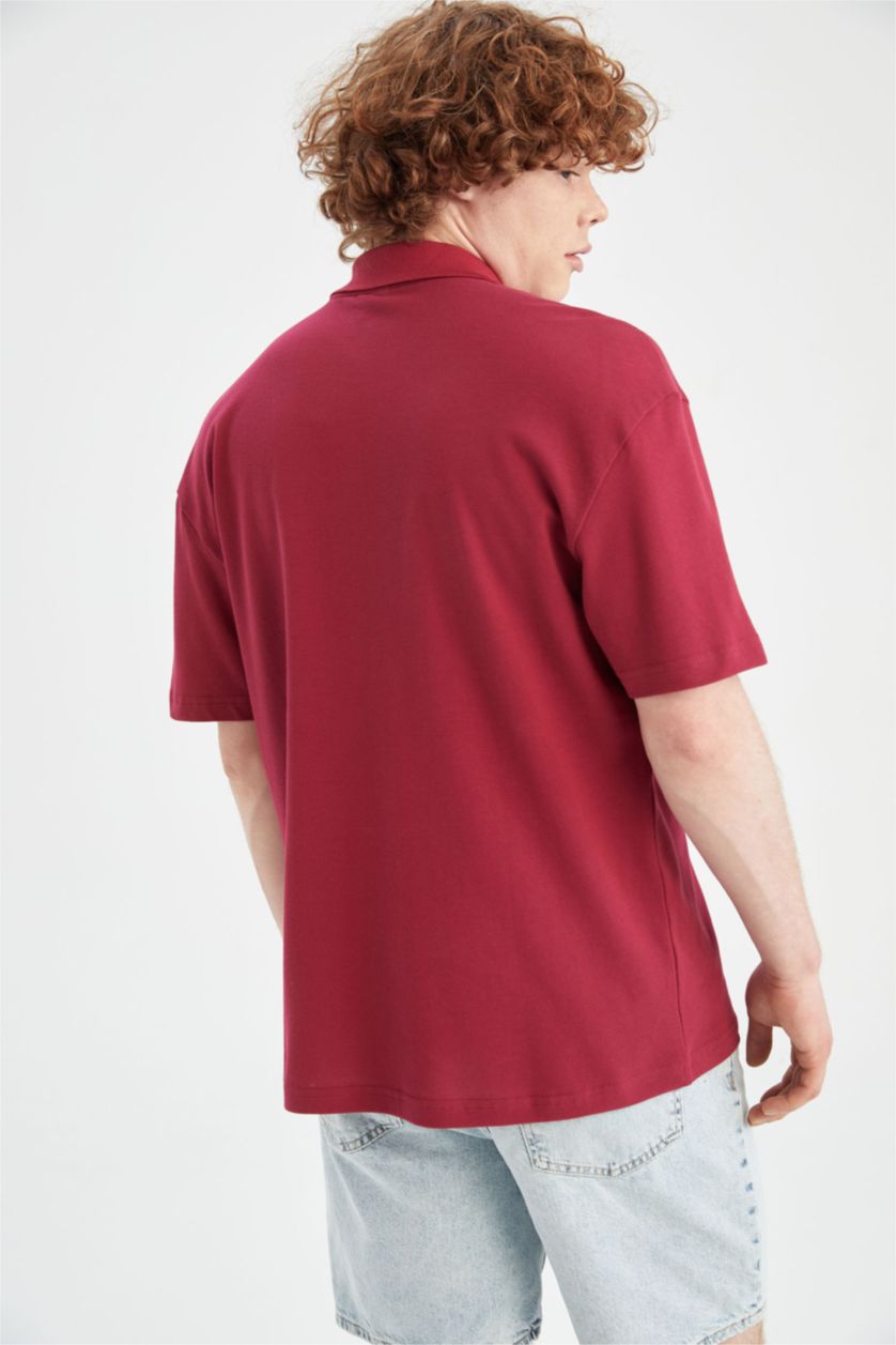 HOMME Rose T-Shirt Polo Coupe Oversize İmprimé