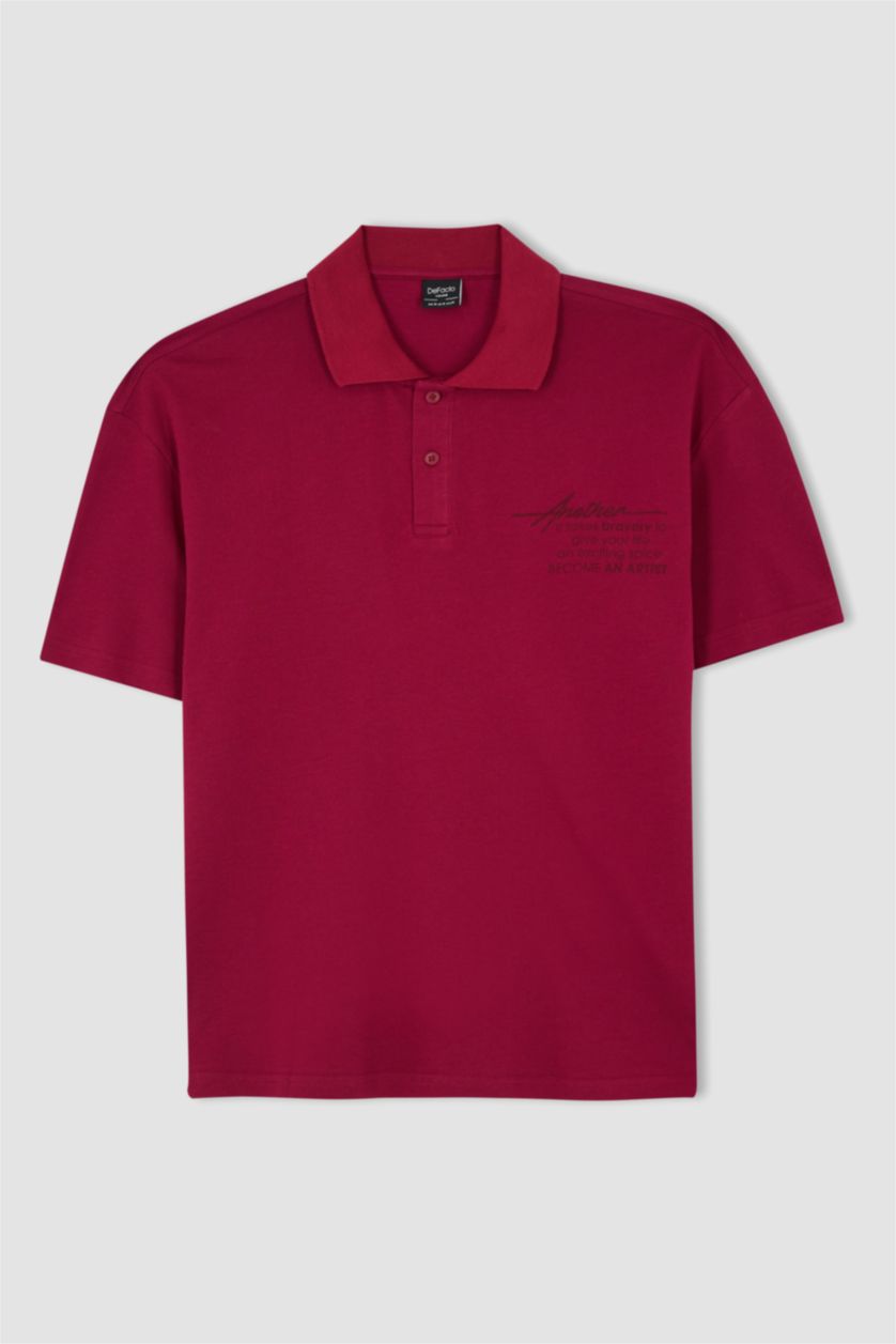 HOMME Rose T-Shirt Polo Coupe Oversize İmprimé