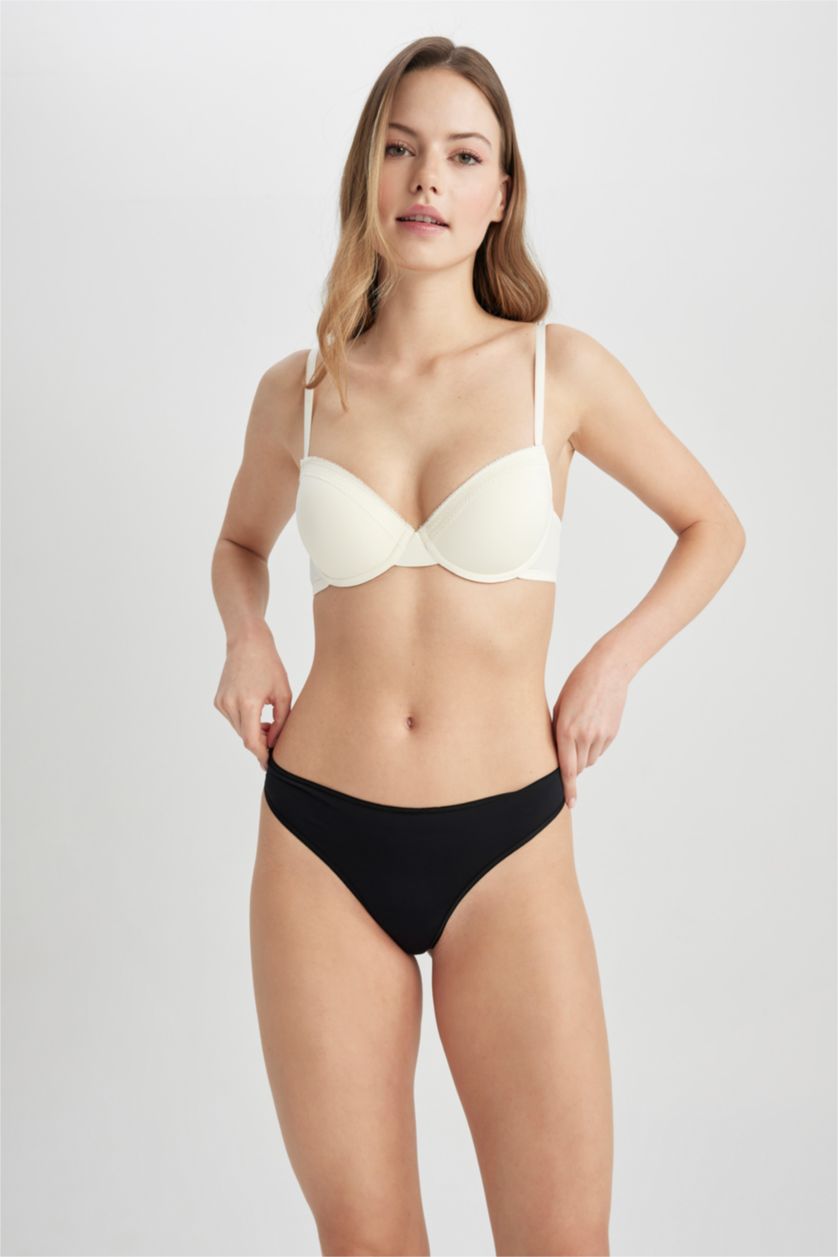 FEMME Noir 2 Pièces String Slip