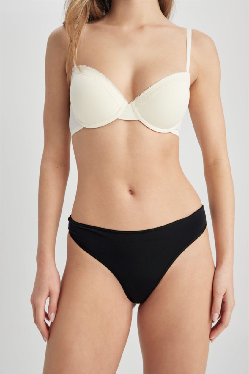 FEMME Noir 2 Pièces String Slip