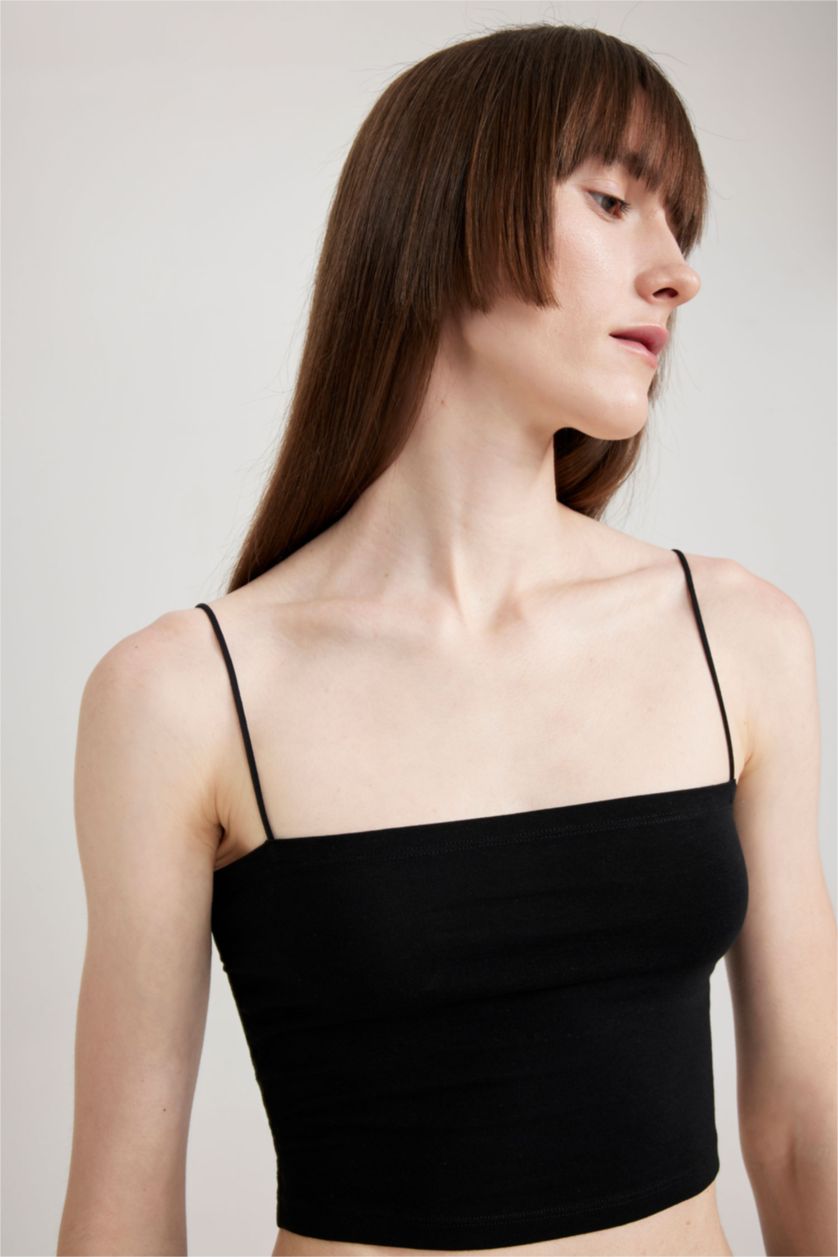 FEMME Noir Débardeur Coton Coupe Régulière Fall In Love