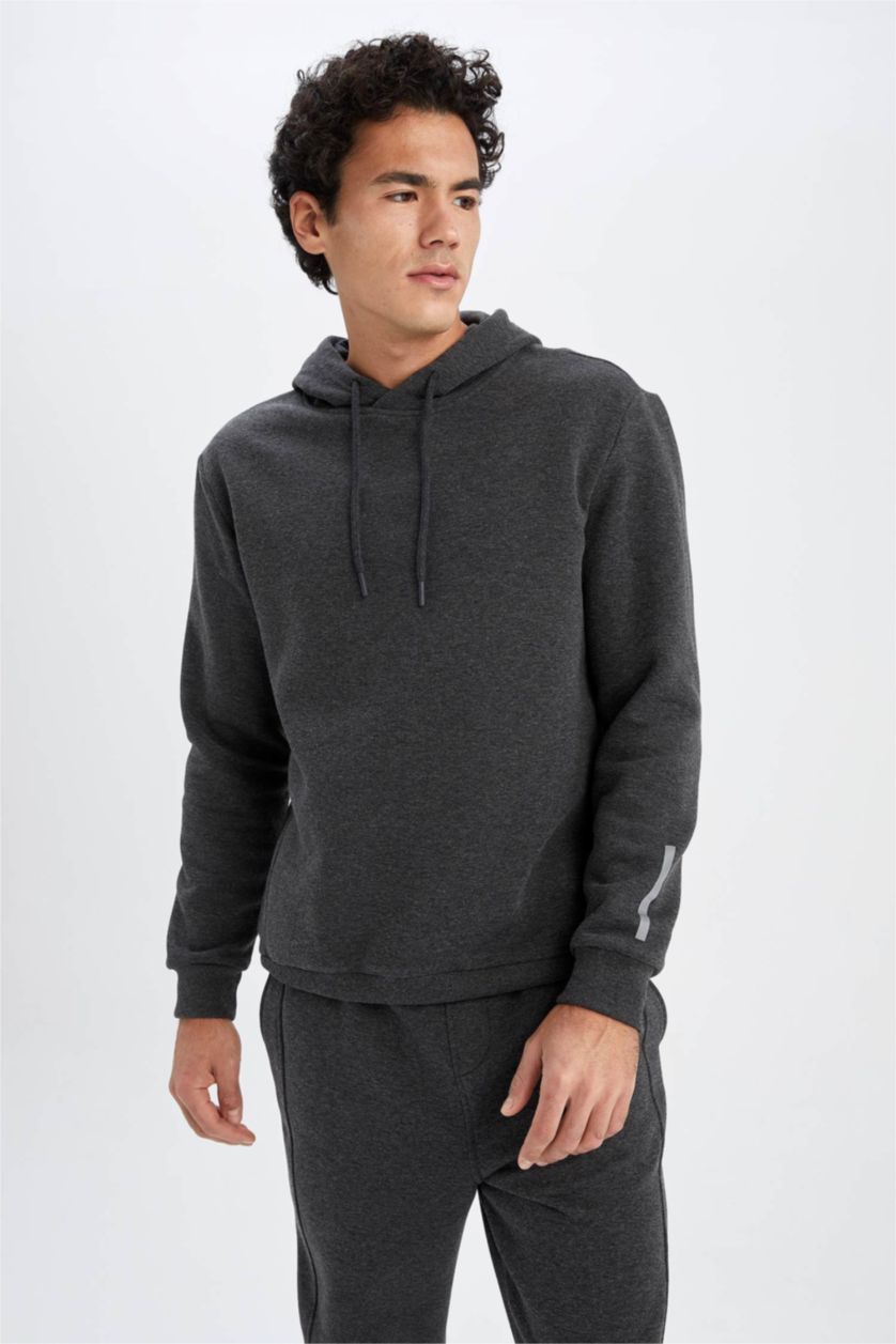 HOMME Anthracite Sweat- Shirt Coupe standard À capuche