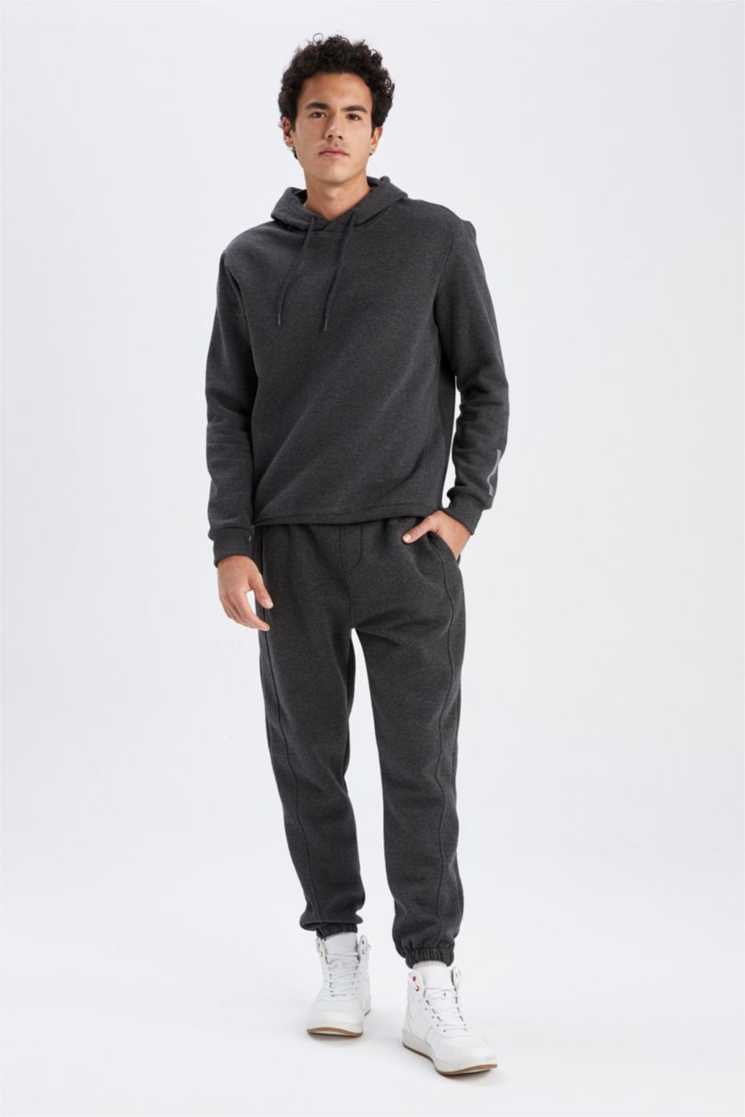 HOMME Anthracite Sweat- Shirt Coupe standard À capuche