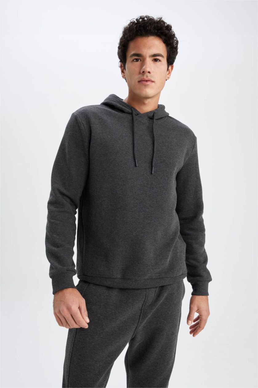 HOMME Anthracite Sweat- Shirt Coupe standard À capuche