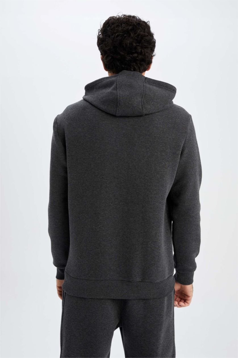 HOMME Anthracite Sweat- Shirt Coupe standard À capuche