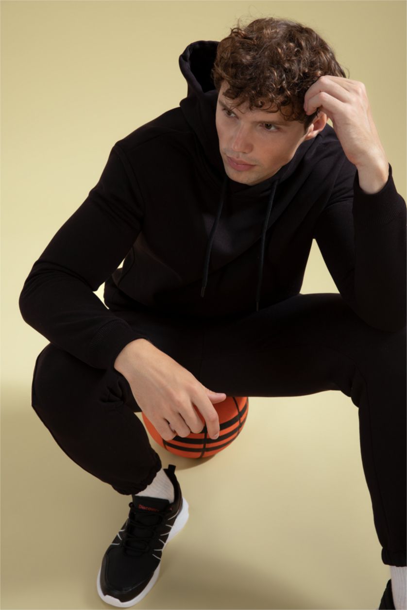 HOMME Noir Sweat À Capuche Coupe Classique