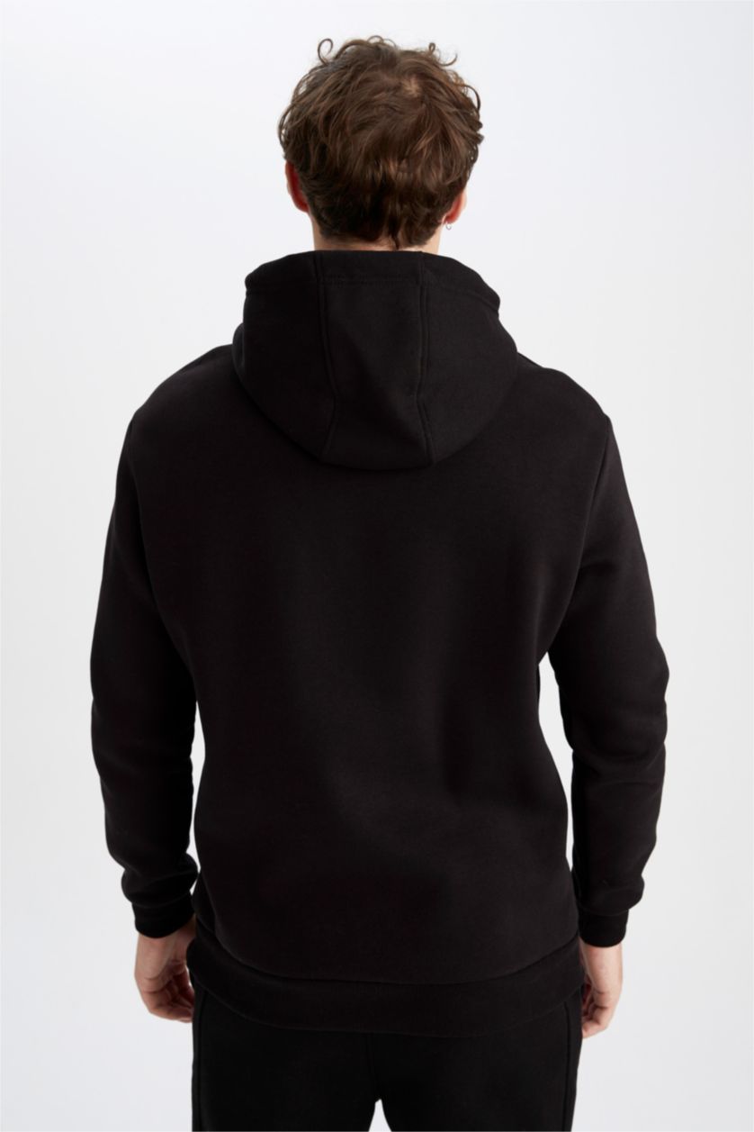 HOMME Noir Sweat À Capuche Coupe Classique
