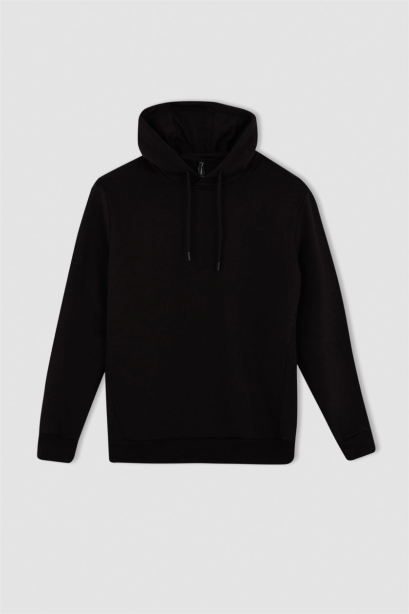 HOMME Noir Sweat À Capuche Coupe Classique