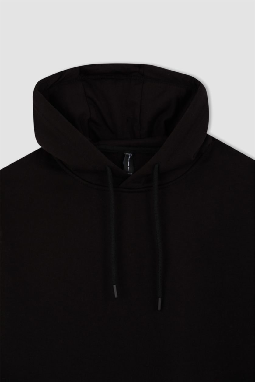 HOMME Noir Sweat À Capuche Coupe Classique